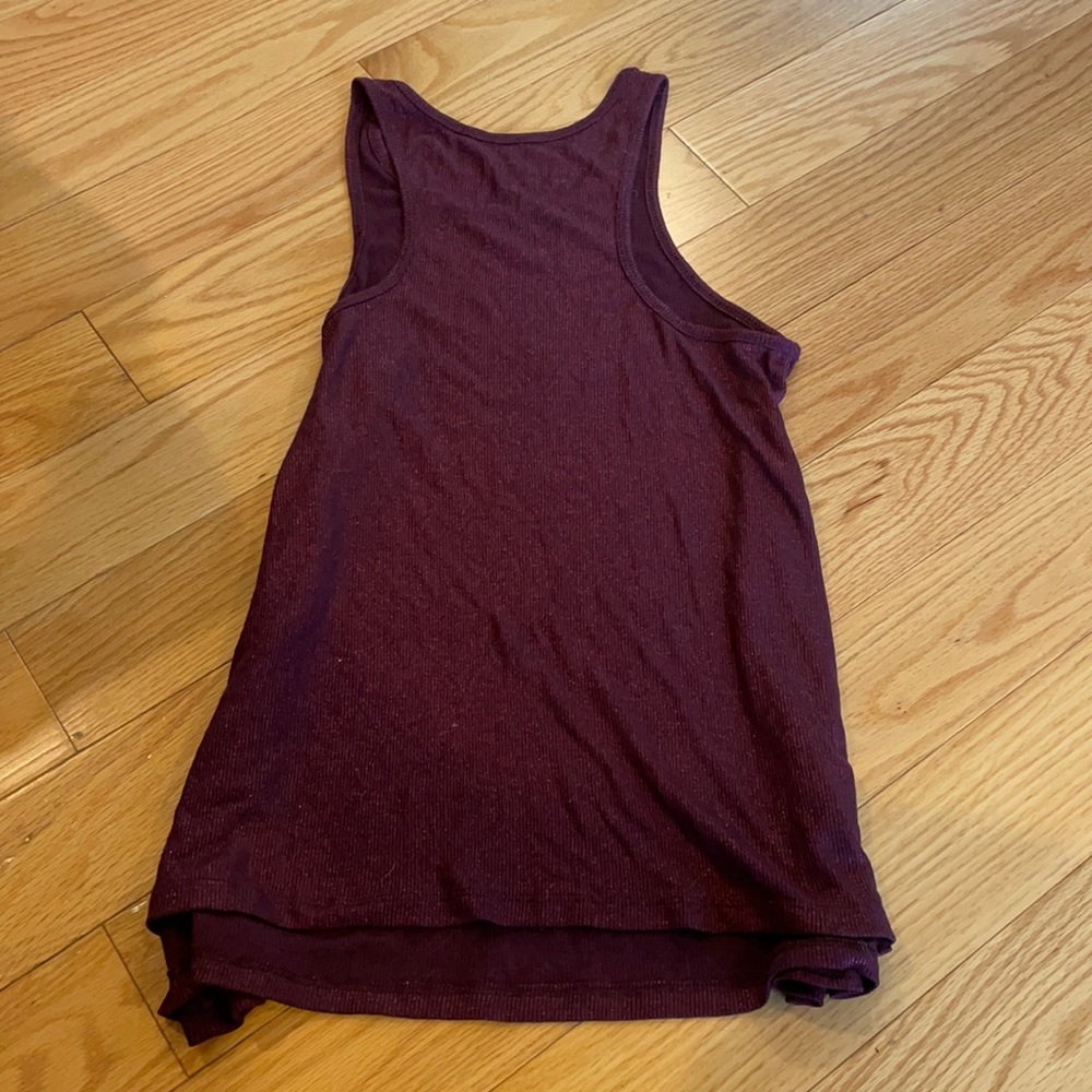 Sparkly Maroon Boyfriend Tank Top - Picture 2 of 3